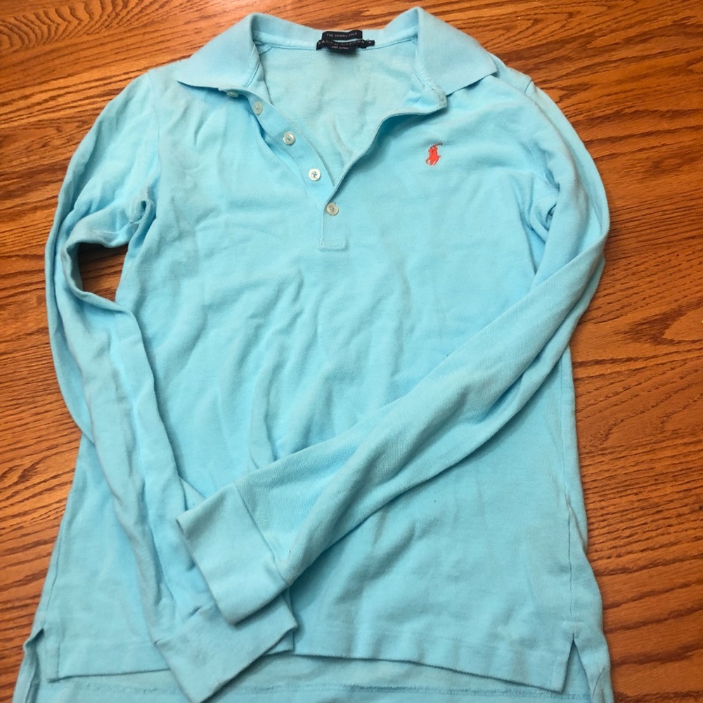POLO collared long sleeve. Size medium. Blue